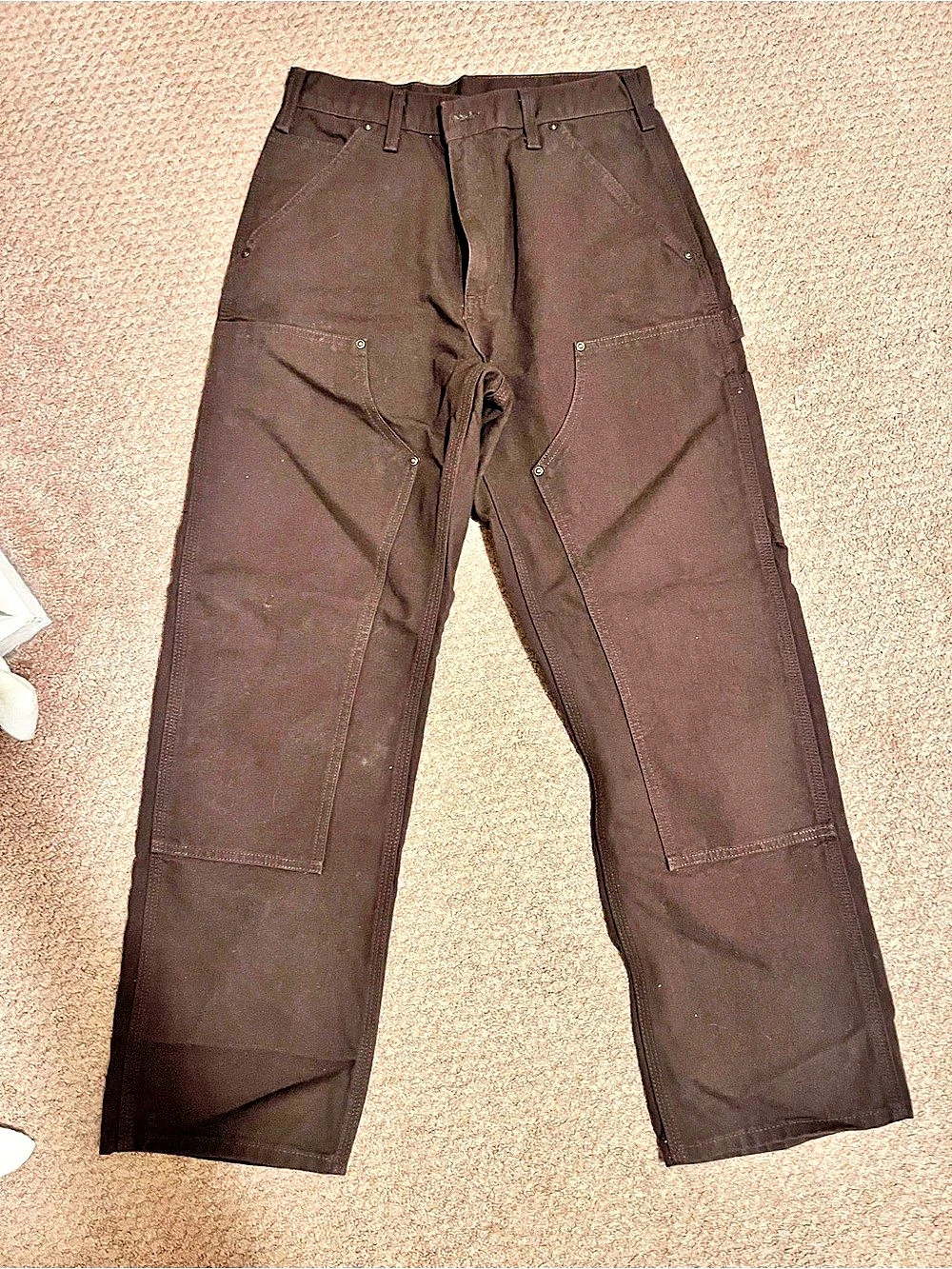 NWT Carhartt Brown Double Knee Loose Fit Work Pants - 29x30